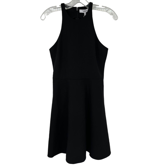 Likely Black Tank Mini Dress Sleeveless Womens 2 Fit Flare High Neck Halter LBD - Picture 1 of 7
